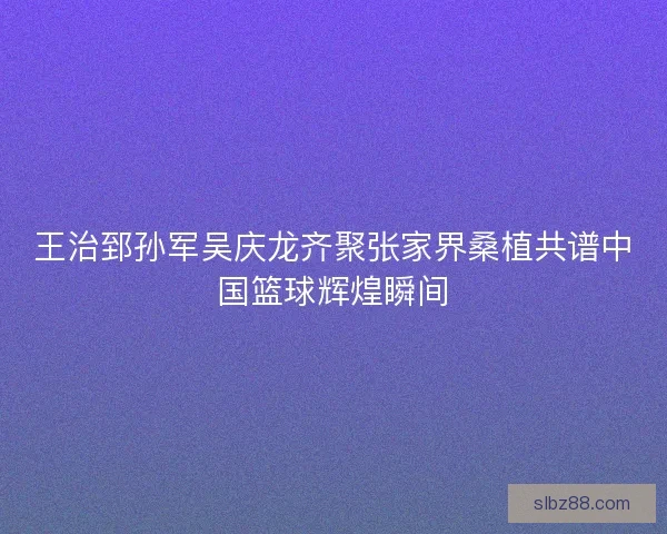 王治郅孙军吴庆龙齐聚张家界桑植共谱中国篮球辉煌瞬间