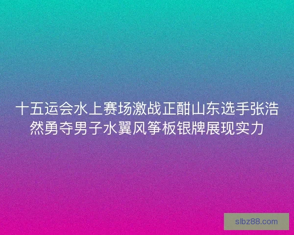 十五运会水上赛场激战正酣山东选手张浩然勇夺男子水翼风筝板银牌展现实力