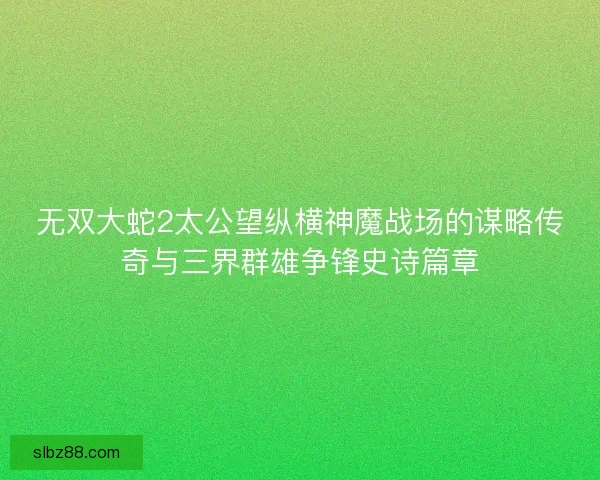 无双大蛇2太公望纵横神魔战场的谋略传奇与三界群雄争锋史诗篇章