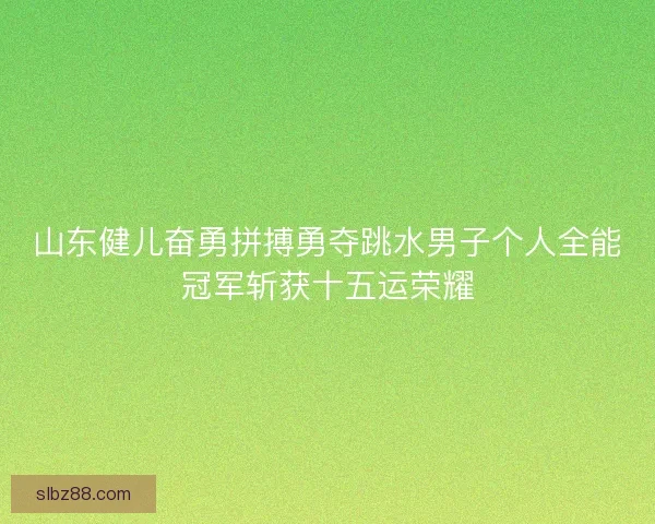 山东健儿奋勇拼搏勇夺跳水男子个人全能冠军斩获十五运荣耀
